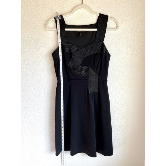 NWOT BCBGMaxAzria Women's Black A-Line Thick Strap Dress with Obi Ribbon Detail - Picture 7 of 10